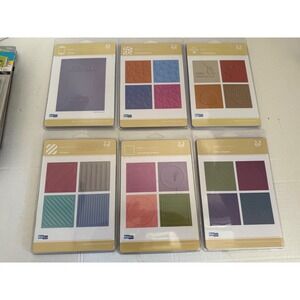 QuicKutz Embossing Folder Lot 2x2 A2 Stripes Shapes Thanksgiving Frame 6 Sets
